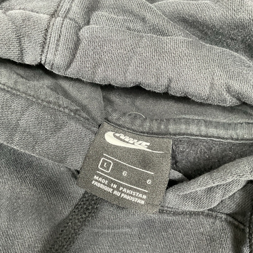 Nike Just Do It Washed Black Fleece Pullover Hoodie Men's L Hooded Pockets - Picture 7 of 7
